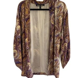 Winter Kate 100% Silk Paisley Top – Purple (Size M) |